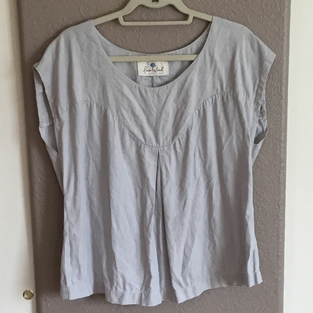 LinenCloud Gray Ice Linen Top